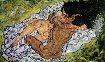 Egon Schiele El abrazo reproduccione de cuadro