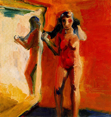 Elmer Bischoff Chica en Mirror reproduccione de cuadro