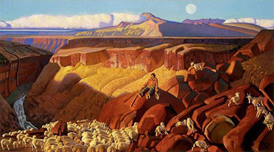 Ernest L. Blumenschein Una tarde del Sheep Herder reproduccione de cuadro