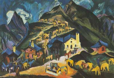 Ernst Ludwig Kirchner Ascendiendo los Alpes reproduccione de cuadro