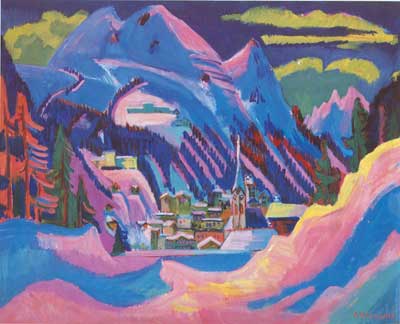 Ernst Ludwig Kirchner Davos en la nieve reproduccione de cuadro