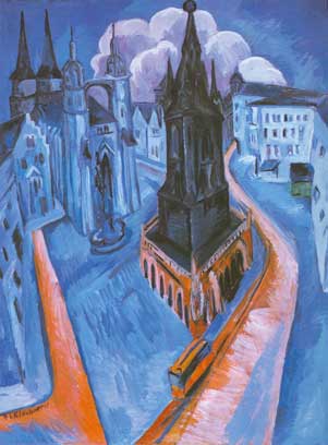 Ernst Ludwig Kirchner La Torre Roja en Halle reproduccione de cuadro