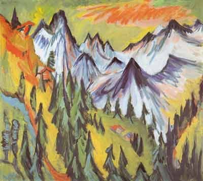 Ernst Ludwig Kirchner Peaks de montaña reproduccione de cuadro