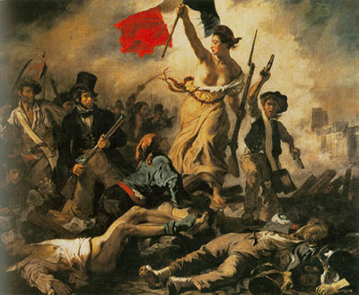 Eugene Delacroix Liberty liderando a la gente reproduccione de cuadro