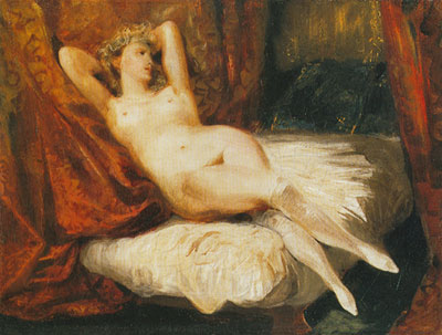 Eugene Delacroix Odalisque Reclining en un divan reproduccione de cuadro