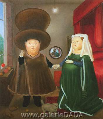 Fernando Botero El matrimonio de Arnolofini reproduccione de cuadro