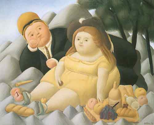 Fernando Botero Picnic en las montañas reproduccione de cuadro