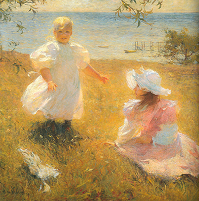 Frank W. Benson Las Hermanas reproduccione de cuadro