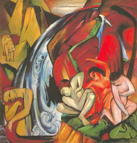 Franz Marc La cascada reproduccione de cuadro