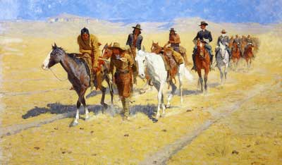 Frederic Remington Pistas de pony en los senderos de Buffalo reproduccione de cuadro