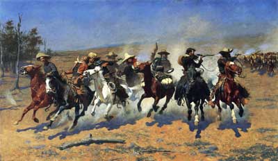 Frederic Remington Un Dash para la Madera reproduccione de cuadro