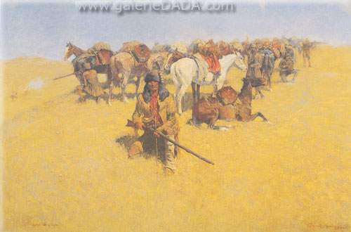 Frederic Remington Un viejo - La lucha de las Llanuras del Tiempo reproduccione de cuadro