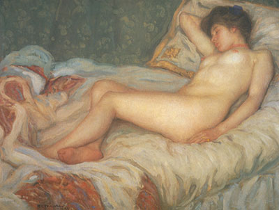 Frederick Frieseke Duerme. reproduccione de cuadro