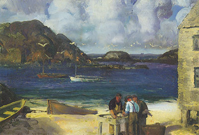 George Bellows Puerto de Monhegan reproduccione de cuadro