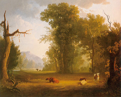 George Caleb Bingham Paisaje con ganado reproduccione de cuadro