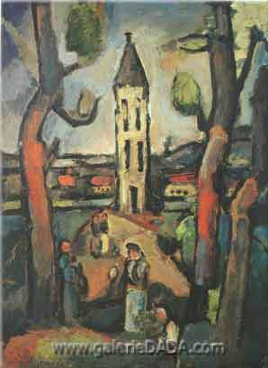 Georges Rouault Paisaje con árboles grandes reproduccione de cuadro