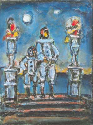 Georges Rouault Pierrots azules reproduccione de cuadro