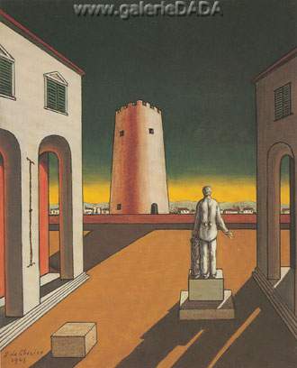 Giorgio de Chirico Escuadrón italiano con Torre Roja reproduccione de cuadro