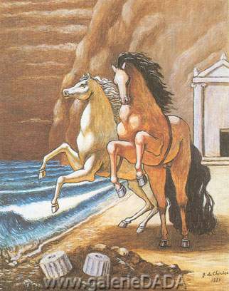 Giorgio de Chirico Los caballos de Apolo reproduccione de cuadro