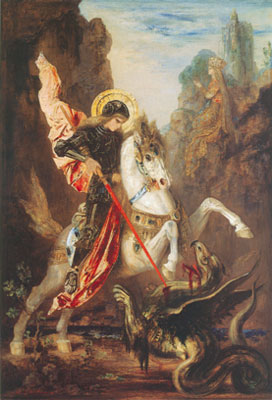 Gustave Moreau San Jorge y el Dragón reproduccione de cuadro