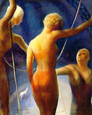 Guy Pene du Bois Artistas trapeze reproduccione de cuadro