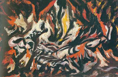 Jackson Pollock El Flame reproduccione de cuadro