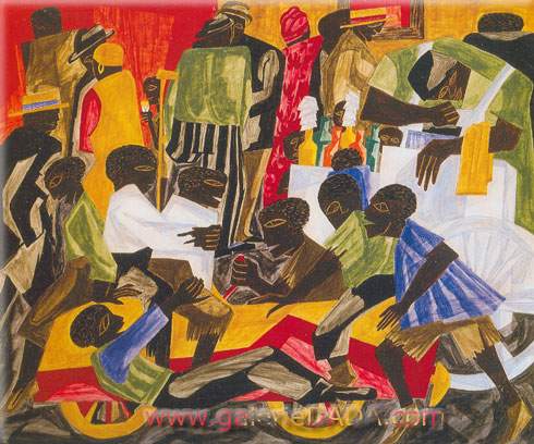 Jacob Lawrence Escena de la calle de verano reproduccione de cuadro