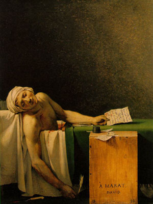 Jacques-Louis David La muerte de Marat reproduccione de cuadro