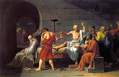 Jacques-Louis David La muerte de Sócrates reproduccione de cuadro