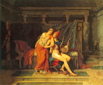 Jacques-Louis David París y Helen reproduccione de cuadro