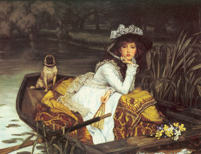 James Tissot Jeune Femme en Bateau reproduccione de cuadro