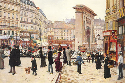 Jean Beraud La Porte Saint Denis reproduccione de cuadro