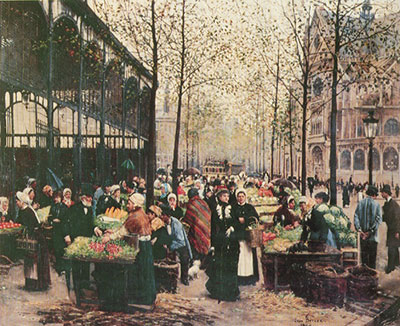 Jean Beraud Les Halles. reproduccione de cuadro