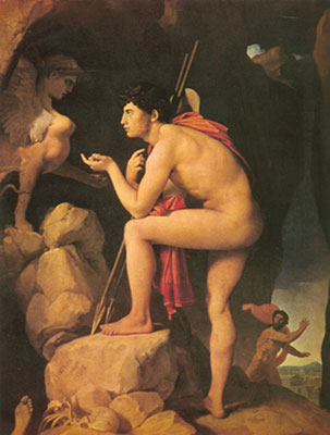 Jean-Dominique Ingres Edipo y la Esfinge reproduccione de cuadro