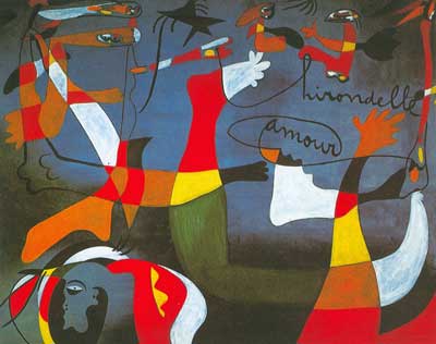 Joan Miro Tragar/Amor reproduccione de cuadro