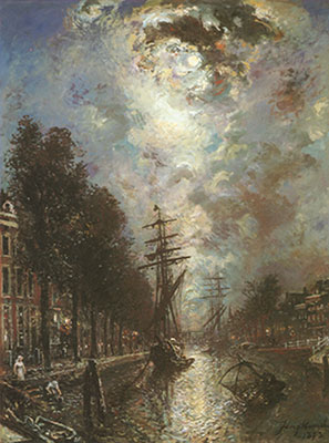 Johann Barthold Jongkind Canal en Rotterdam reproduccione de cuadro