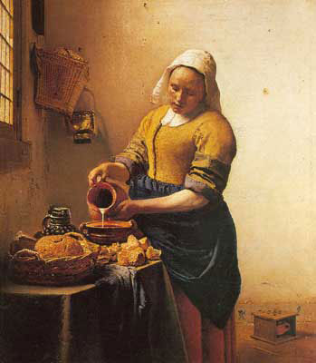 Johannes Vermeer La Milkmaid reproduccione de cuadro