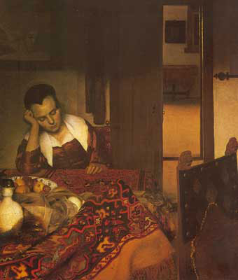 Johannes Vermeer Una chica dormida reproduccione de cuadro