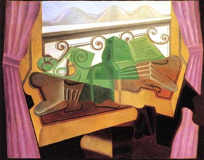 Juan Gris Abrir ventana con Hills reproduccione de cuadro