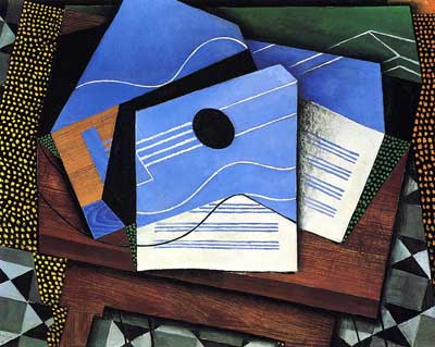 Juan Gris Guitarra en una mesa reproduccione de cuadro