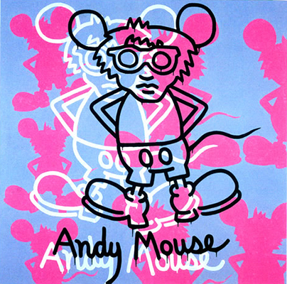 Keith Haring Andy Mouse. reproduccione de cuadro