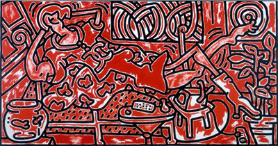 Keith Haring Habitación roja reproduccione de cuadro