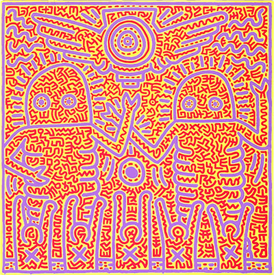 Keith Haring Sin título 1984b reproduccione de cuadro