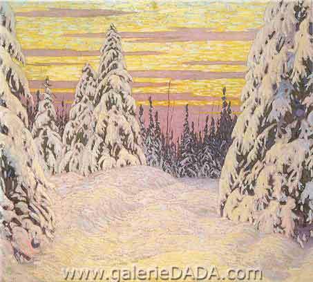 Lawren Harris Abeto y nieve Nova Ontario reproduccione de cuadro