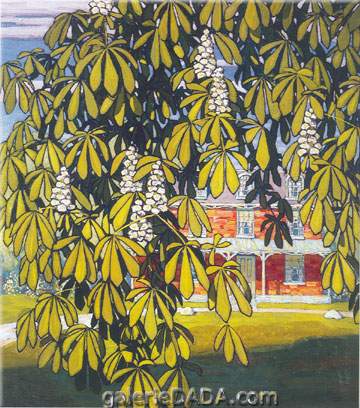 Lawren Harris Chestnut Tree House Barrie reproduccione de cuadro