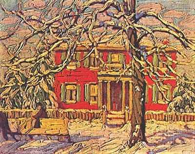 Lawren Harris Invierno de Casa Roja reproduccione de cuadro