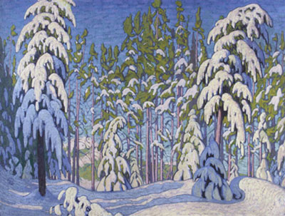 Lawren Harris Invierno en los bosques del norte reproduccione de cuadro