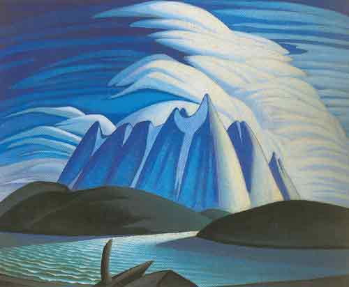 Lawren Harris Lago y montañas reproduccione de cuadro