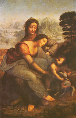 Leonardo Da Vinci La Virgen y el Niño con Santa Ana reproduccione de cuadro