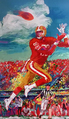 Leroy Neiman Jerry Rice. reproduccione de cuadro